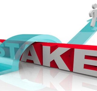 3D text "TAKE" with a figure pulling a strip from the letter K.
